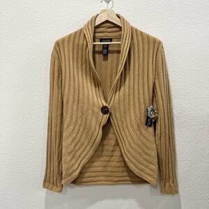 NWT Jones New York Signature Women's Shawl Collar Ribbed Knit Cardigan XL